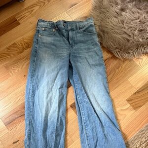 J Crew Factory Crop Wide Leg Jeans